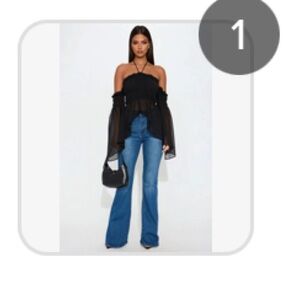 Fashion Nova Black Off-Shoulder Top